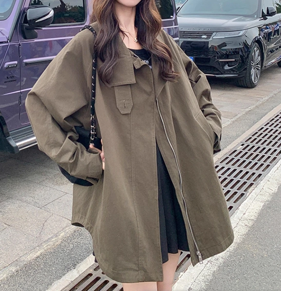 

SuperAen короткое пальто с подкладкой на плечах и пуговицами для женщин, свободные и элегантные повседневные модные пальто с v-образным вырезом