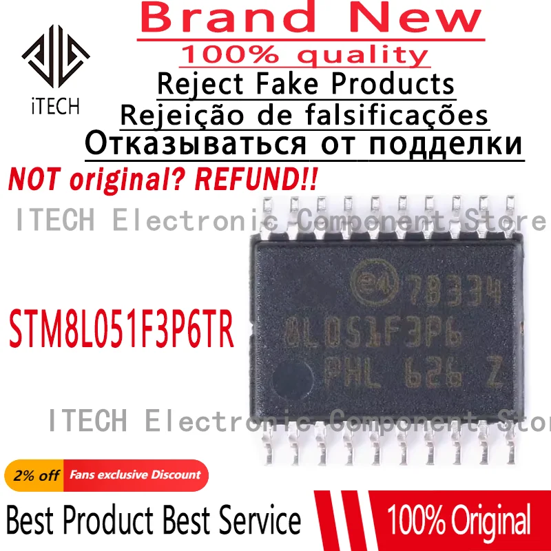 10pcs/lot Original STM8L051F3P6TR 8l051f3p6 Embedded Processor And Controller Silk Screen Micro Control IC 100% New and Genuine