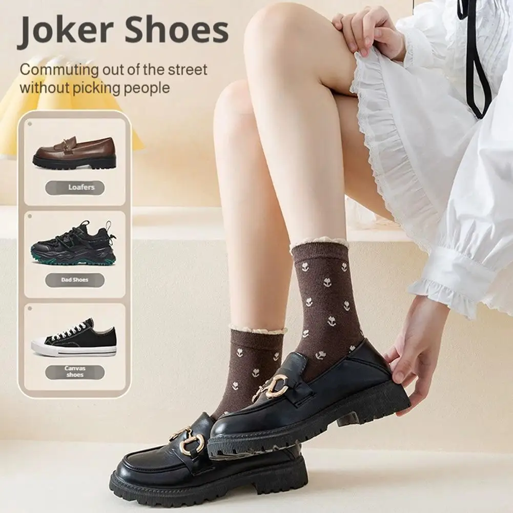 Mulheres tubo médio floral impressão meias moda japonesa bolinhas retro meias femininas jk lolita doce meninas bonito plissado meias