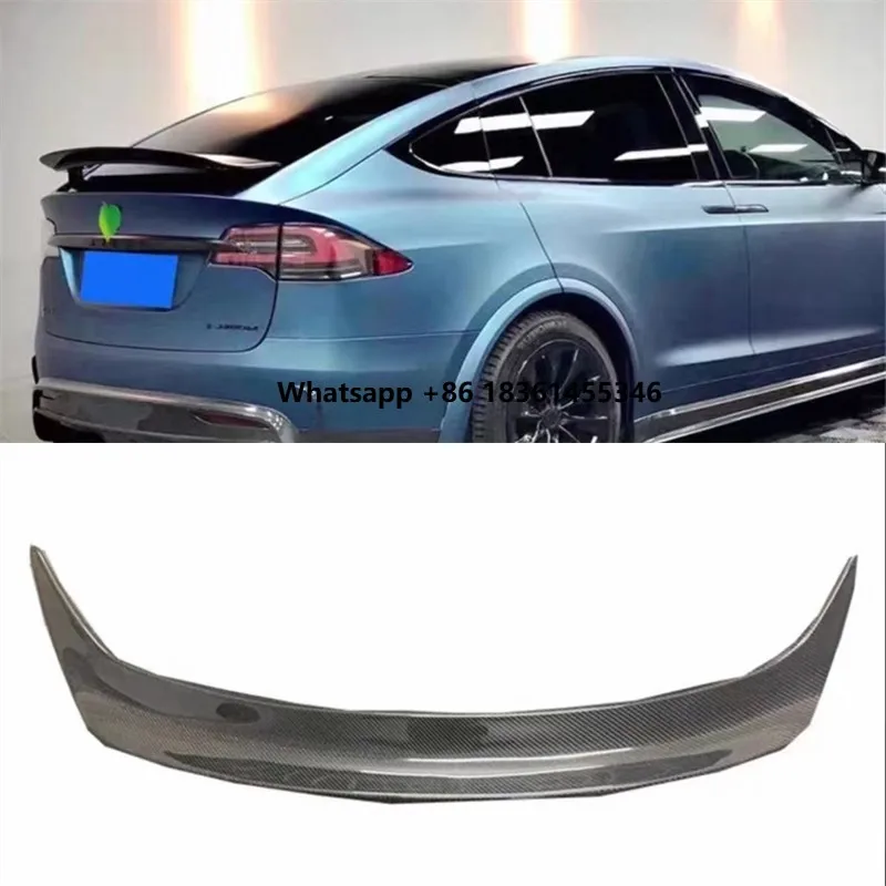 

For Model X 2016 2017 2018 2019 2020 2021 2022 Real Carbon Fiber Tail Wing Spoiler Kit