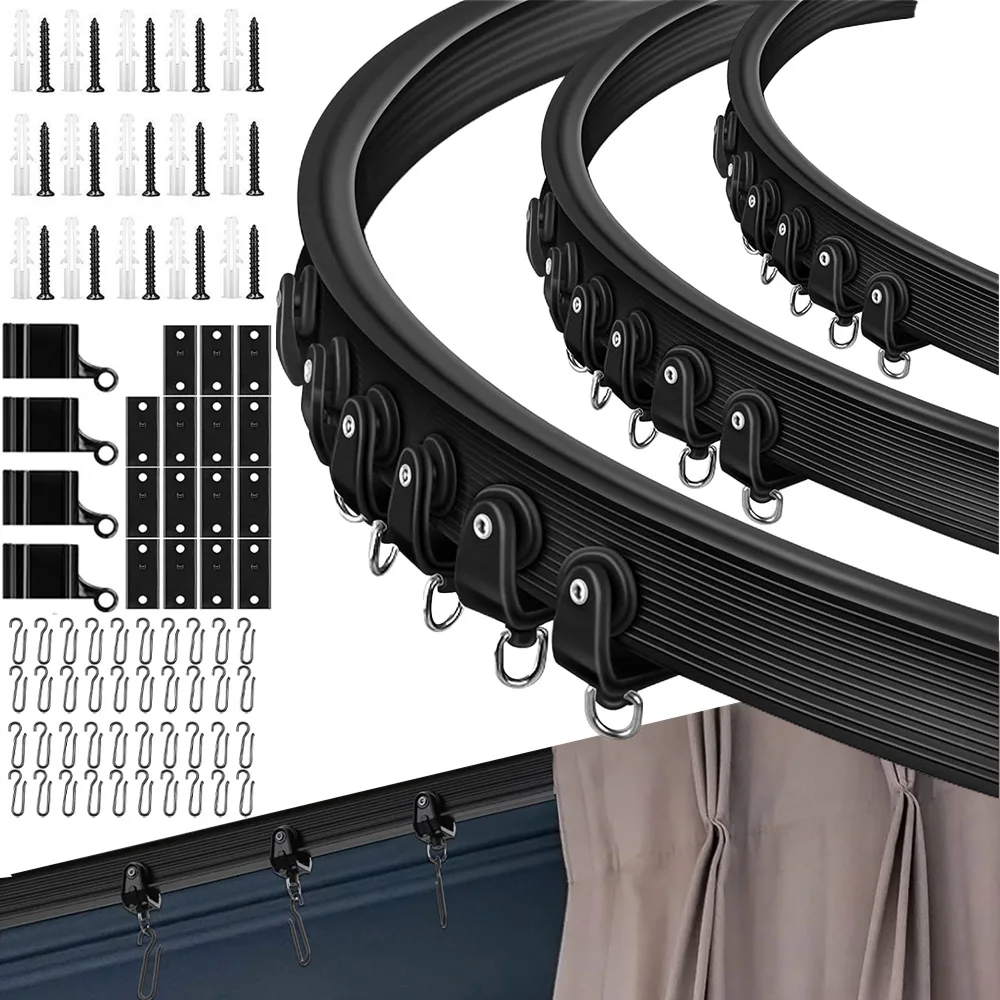 Biegbare Decken-Gardinenstange, Flexible Vorhangschiene für Duschvorhänge, Party-Hintergrund und Feiertagsheimdekoration, DIY Maßgefertigte Gebogene Gardinenstange