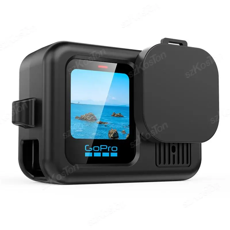 Capa de silicone para gopro hero 13, protetor de tela de vidro temperado preto, película protetora, tampa de lente para go pro 13, acessórios