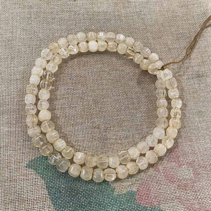 New Imitation Antique Ming And Qing Era , Vintage White Hexagonal Beads, Necklace Bead String Accessories