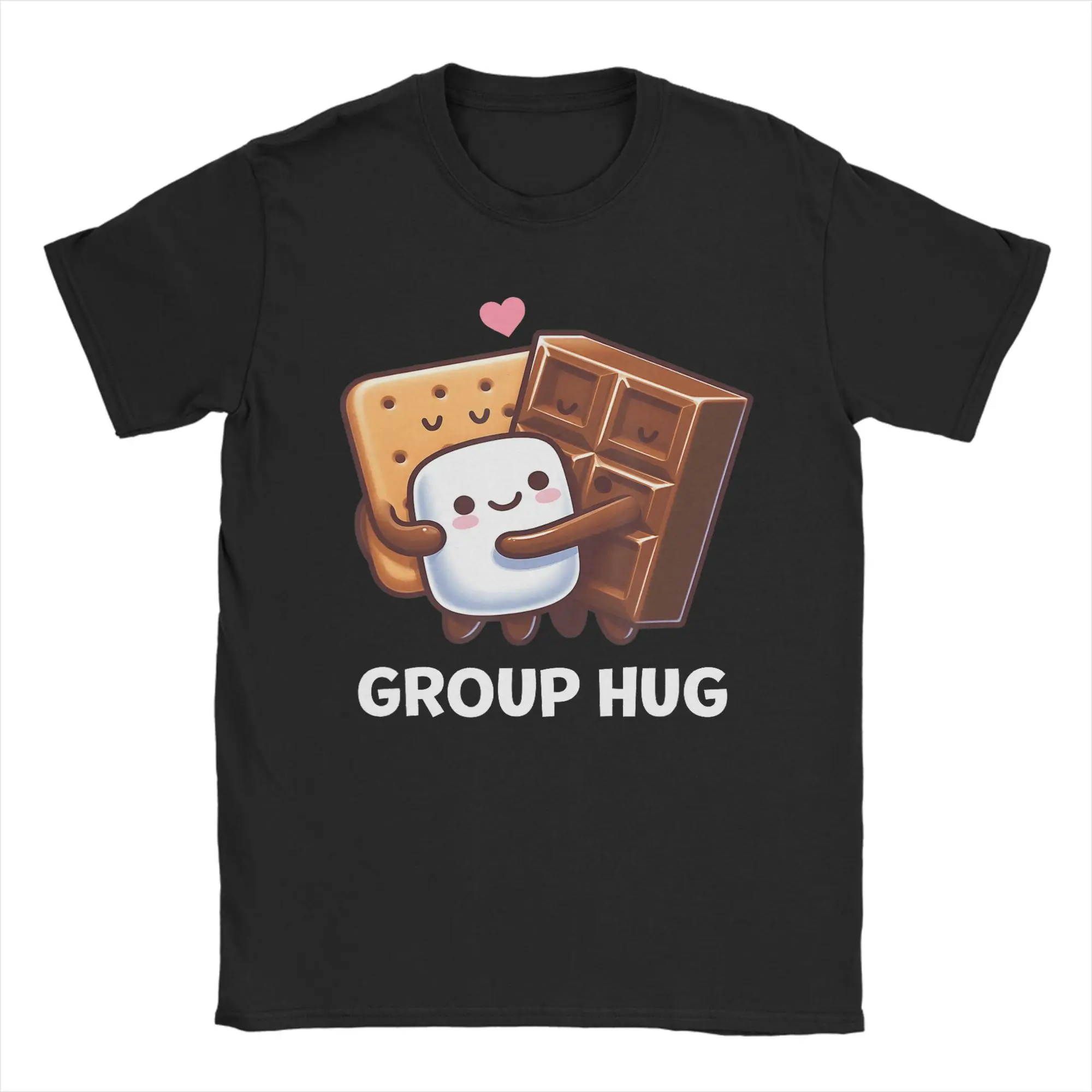 Funny Camping Smores Group Hug  T-Shirt  Harajuku T Shirts Short-Sleeve Classic Tops Summer 100 Cotton Plus Size 5XL Top Tees