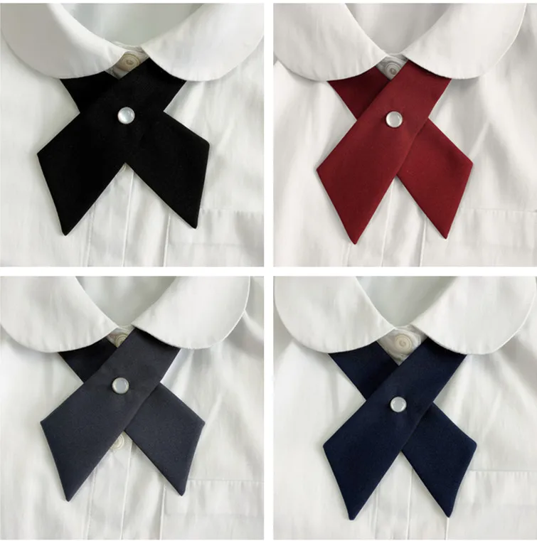 

JK Cross Bowtie Shirt Tie Adjustable Cross Bow Ties Sweater Polo Neck Collar British Students Uniform Decor Suits for Women Men