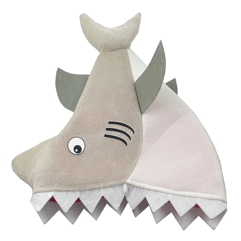 Creative Stereoscopic Plush Shark Hat Halloween Costume For Adult Funny Animal Hats