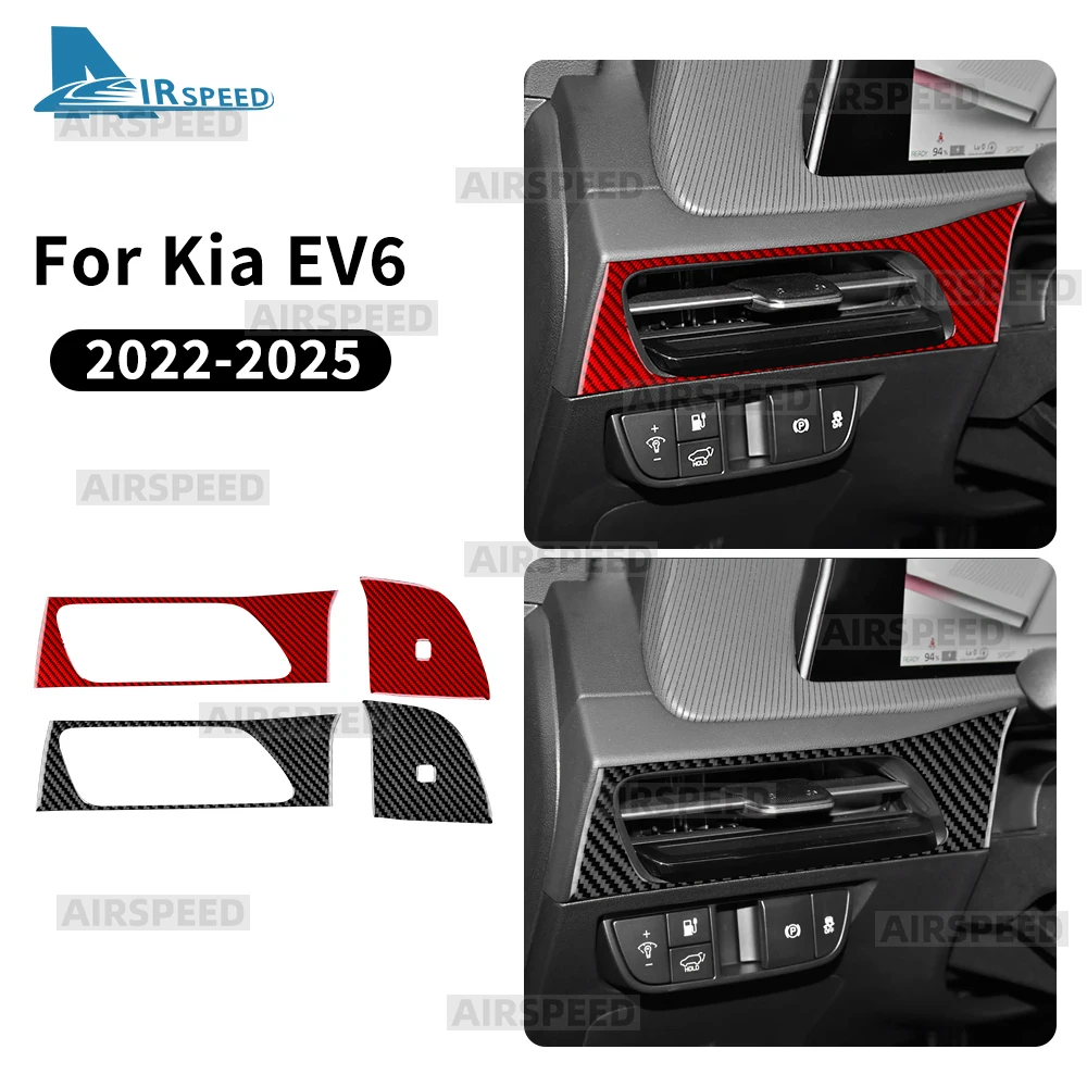 

Настоящая мягкая наклейка из углеродного волокна для Kia EV6 GT EV 2022 2023 2024 2025 LHD RHD, автомобильное сиденье водителя, воздуховыпускное отверстие, аксессуары для интерьера