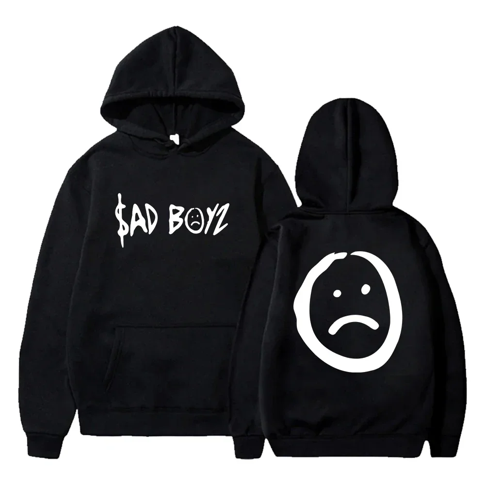 Crying face printed hooded sweatshirt, long sleeved street casual wear, men's and women's hooded sportswear, hip-hop clothing