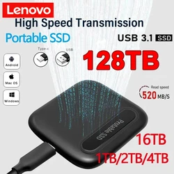 Оригинальный внешний жесткий диск Lenovo, жесткий диск емкостью 1 ТБ, USB 3,1, портативный накопитель SSD для ноутбука/ПК/настольного компьютера/телефона