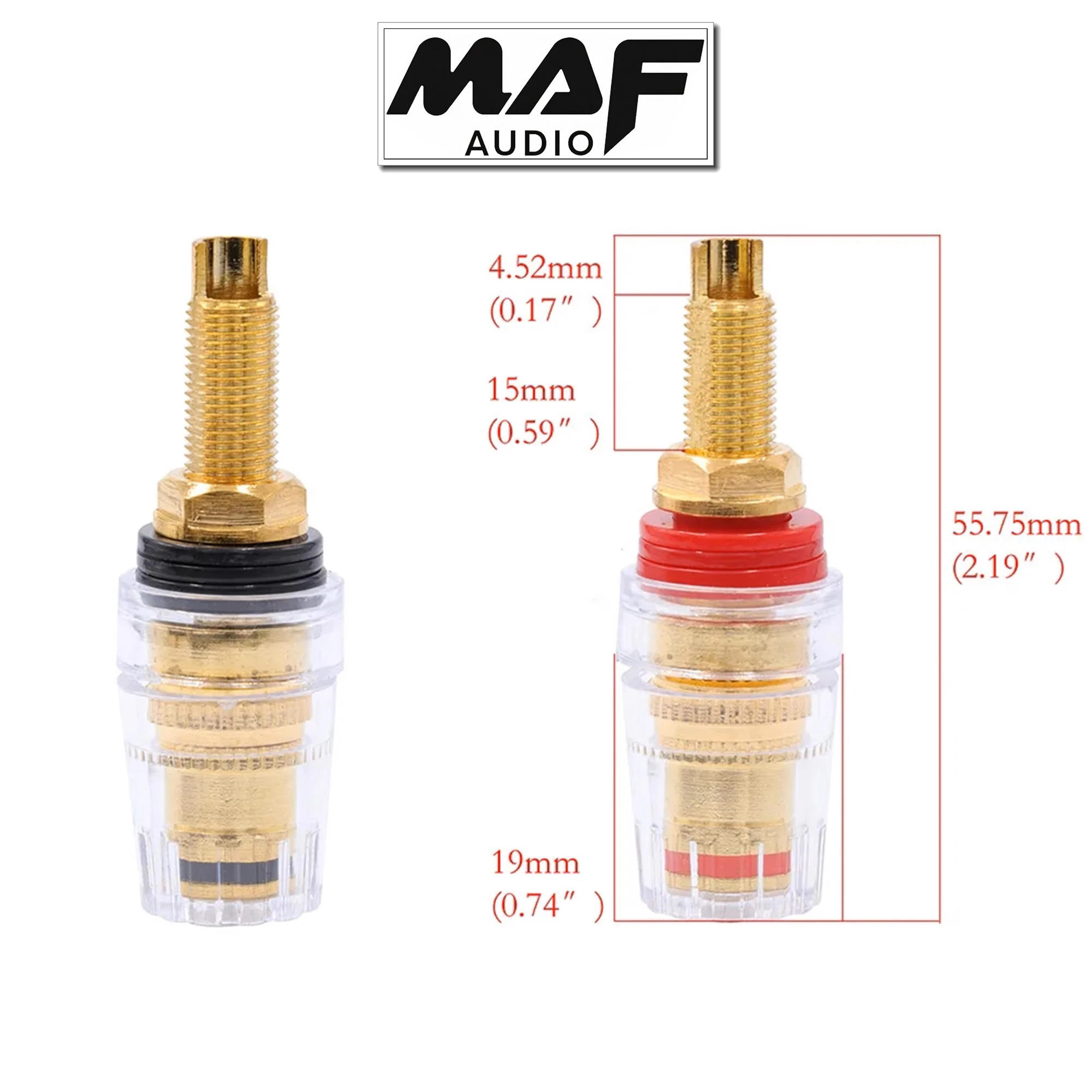 4pcs Speaker Terminal 4mm Banana Socket Gold Plated Binding Post Nut Female Banana Plug Jack Connector Audio DIY