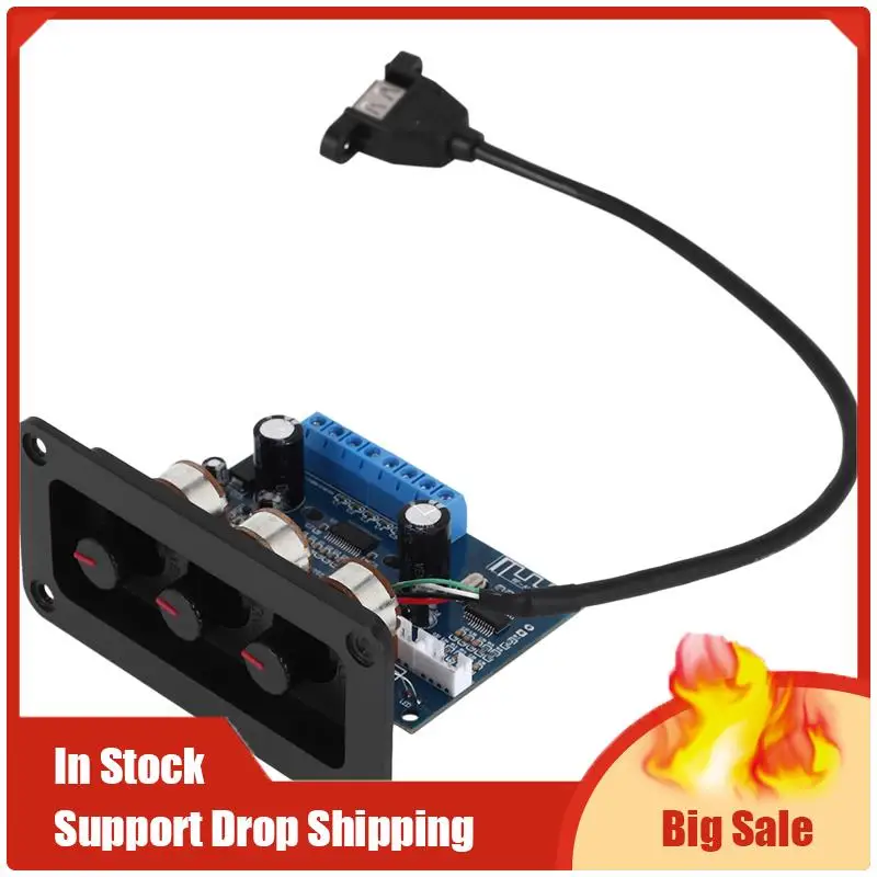 Mejores OFERTAS Placa amplificadora Digital Bluetooth de 2,1 canales 2X25w + 50W BT5.0 Subwoofer Clase D Placa de Audio DC12-20V con Cable USB