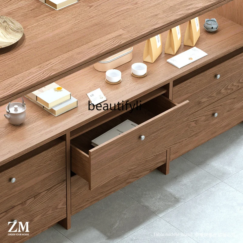 Nakajima Flowing Water Platform Lighting Tea Shop Gift Product Display Cabinet Product Display Cabinet Shelf