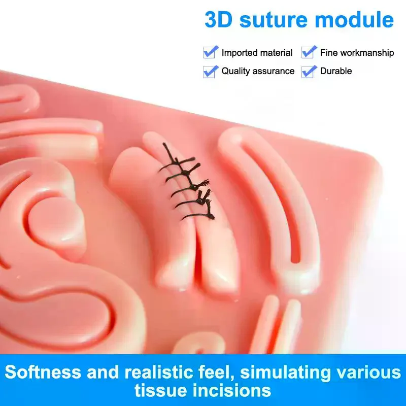 Skin Suture Training Model Laparoscopic Simulation Stitching Module 3D Silicone Reusable For Suture Training To  Student