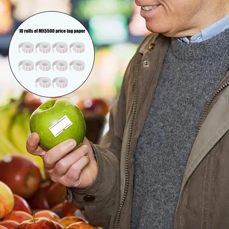 ملصقات ملصقات المنتجات 10 لفات من ورق الترميز، ملصقات بيع قابلة للطباعة، ملصقات متعددة الاستخدام قابلة للإزالة للشركات الصغيرة