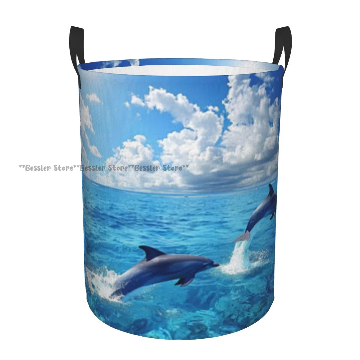 

Дельфины прыгают из воды корзина для белья складное ведро для хранения грязной одежды игрушек домашнее