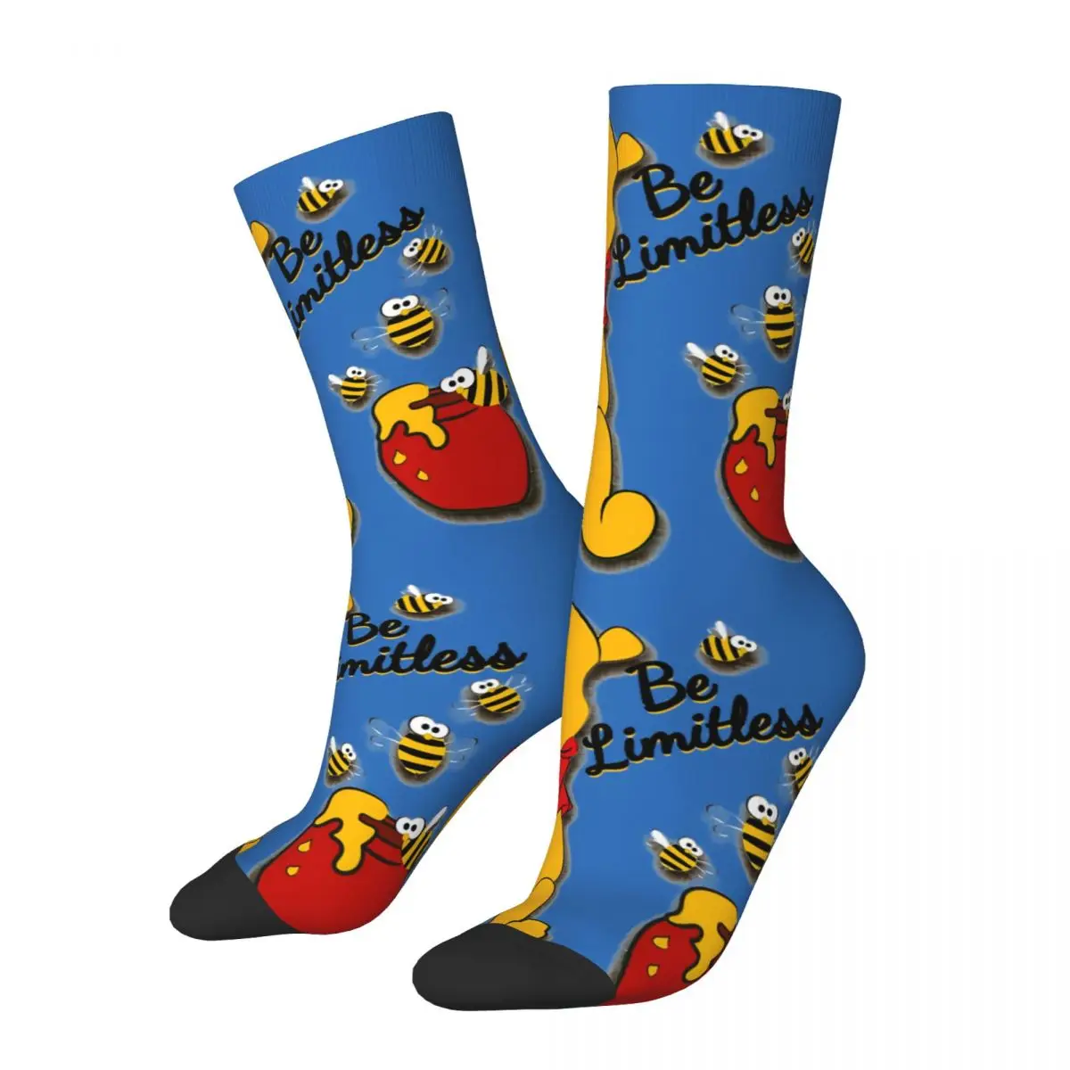 Retro Anthropomorphic Teddy Bear Essential Men's compression Socks Unisex Disney Winnie The Pooh Harajuku Seamless Printed Sock