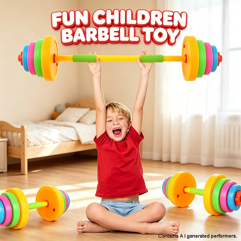Kids Adjustable-weight Dumbbell Barbell Toy Fitness Equipment Set of Toys Indoor Training Games Home Workout Children Gift
