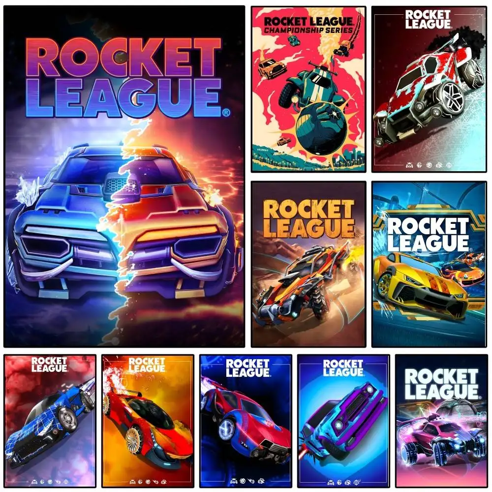 Póster de juego R-Rocket League, pintura sin marco, pegatina de pared del dormitorio, decoración del hogar y la sala de estar