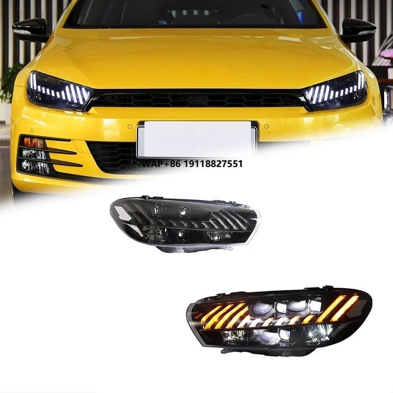 FT Car Lights for VW Scirocco Headlights 2009-2017 RS Style LED Projetor Headlamp Daytime Running Light Automotive Accessories