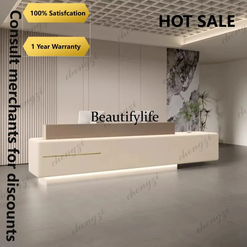 R134 Beauty Luxury Reception Desks Modern Company Simple Aesthetic Reception Desks Design Minimalist Mostrador Commercial Furnit
