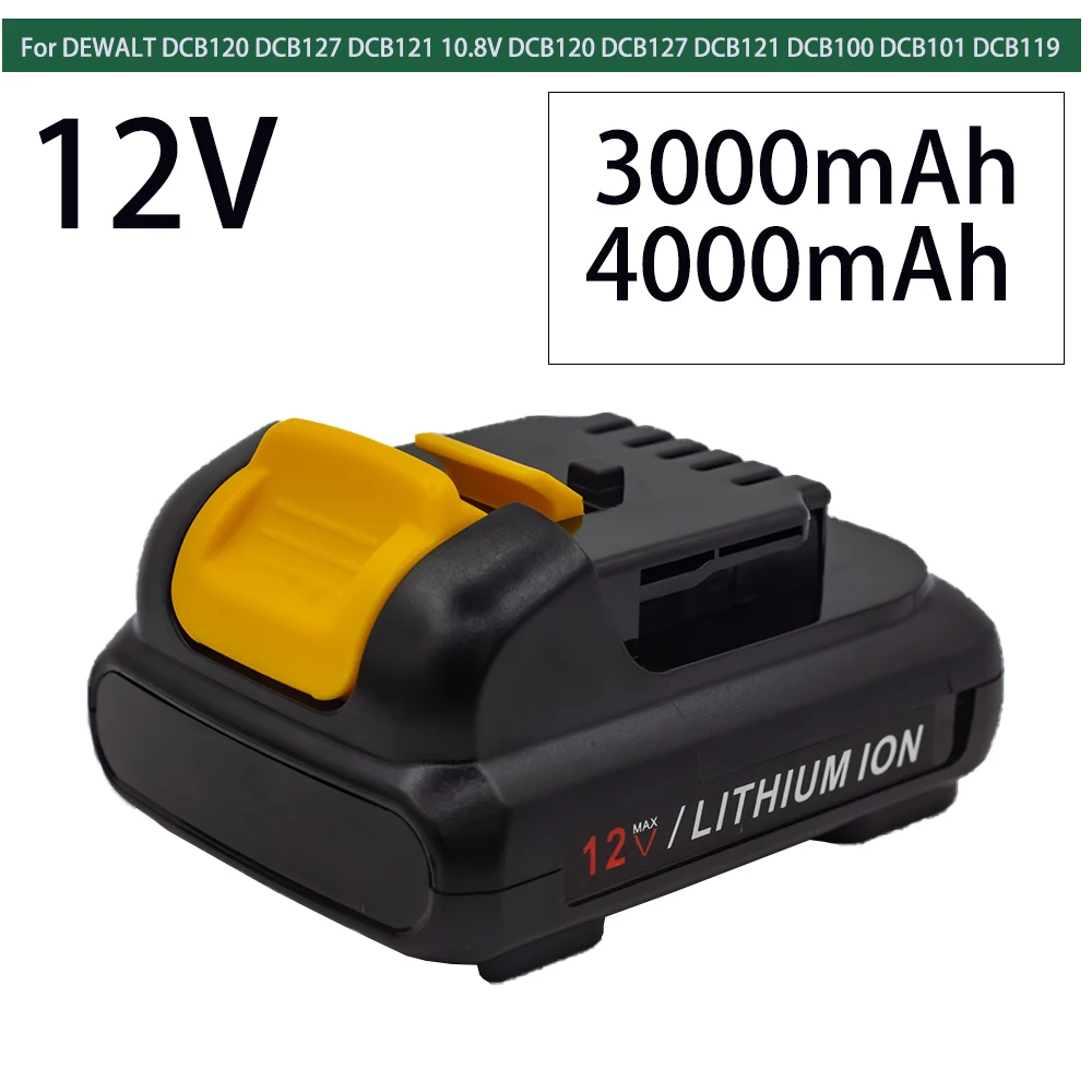 For DEWALT 10.8V/12V 2Ah/3Ah/4Ah 18650 rechargeable battery DCB120 DCB121 DCB125 DCB119 DCR020-GB DCF815D2 electric tool battery