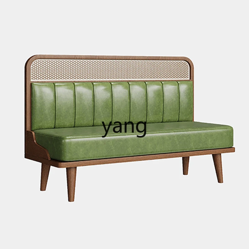 lmm Solid Wood Card Seat Dining Table Against The Wall Card Sofa Milk Tea Shop Cafe Table And Chair Combination