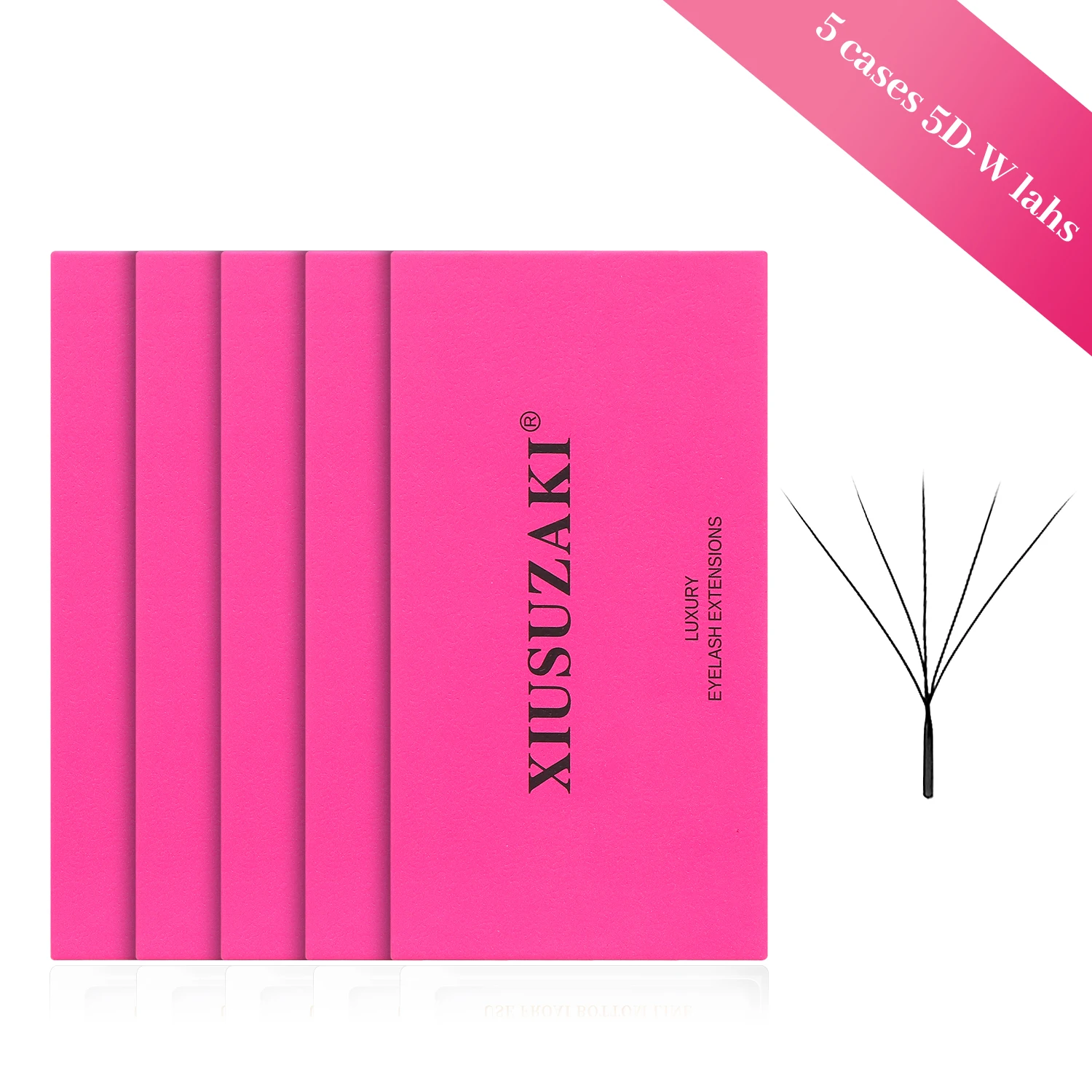 XIUSUZAKI 5 Trays/lot 5D W Lashes Extensions Matte Black W Shaped Premade Volume Fans False Eyelashes Extensions Makeup Tools