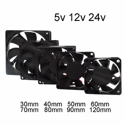 DC 12v 24v 5v Sleeve Bearing Industrial Cooling Fans with Brushless Motor Decoration  Mini Quiet Ventilador 120mm 80mm 40mm Fans