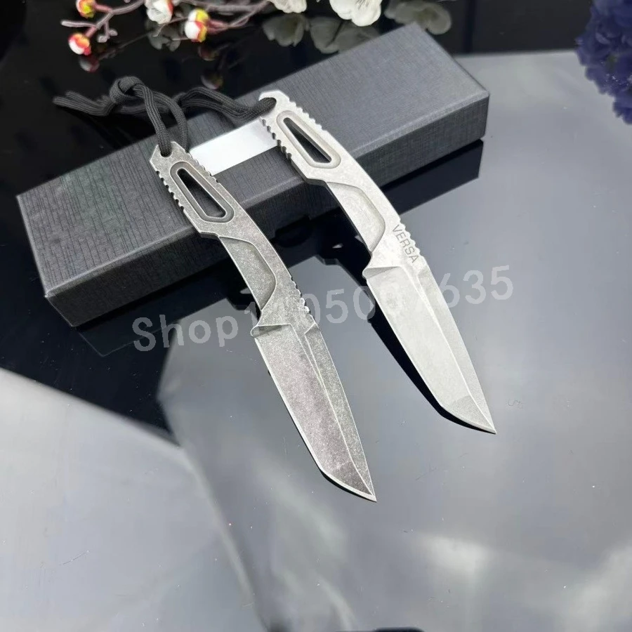 سكين مستقيم عالي الصلابة من RAO متين 8Cr13Mov من الفولاذ للتخييم والمشي لمسافات طويلة EDC للدفاع عن النفس والبقاء في البرية