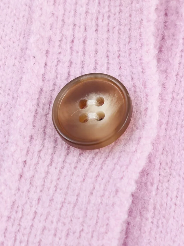 Cárdigan de punto de manga larga para mujer, estilo europeo, moda versátil, temperamento, color sólido, cuello redondo, un solo pecho