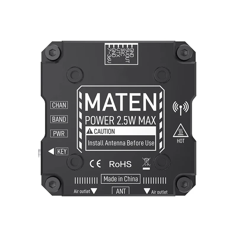 

-ABAB для GEPRC MATEN 5,8G 2,5 Вт VTX PRO 2500 МВт 72CH видеопередатчик DC7-36 В встроенный микрофон для FPV гоночного дрона дальнего действия