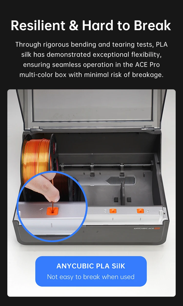 ANYCUBIC Dual-Color Silk Filament Silk Texture FDM 3D Printer PLA Filament Shine Bright Multicolor Silk 3D Printing Material
