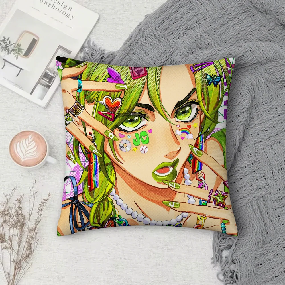 

Наволочка для подушки в стиле аниме J-JoJo B-Bizarre A-Adventure, квадратная, с двусторонней печатью, коротковорсовая, плюшевая, для дивана, для спальни