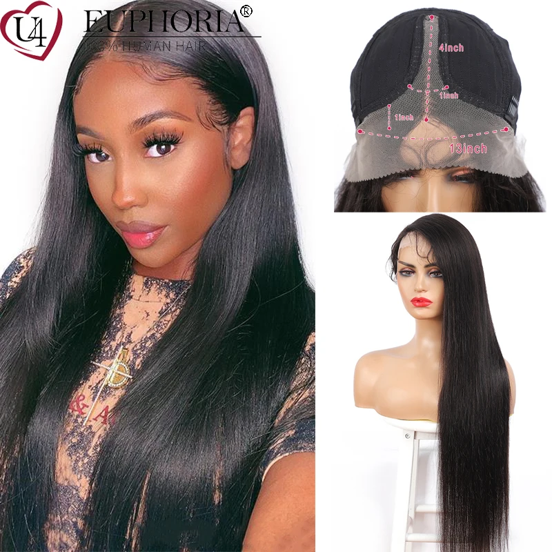 

Natural Color Straight 13x4x1 T part Wig Brazilian Remy Human Hair Lace Part Wigs Pre-plucked 150% Density Lace Part Wig