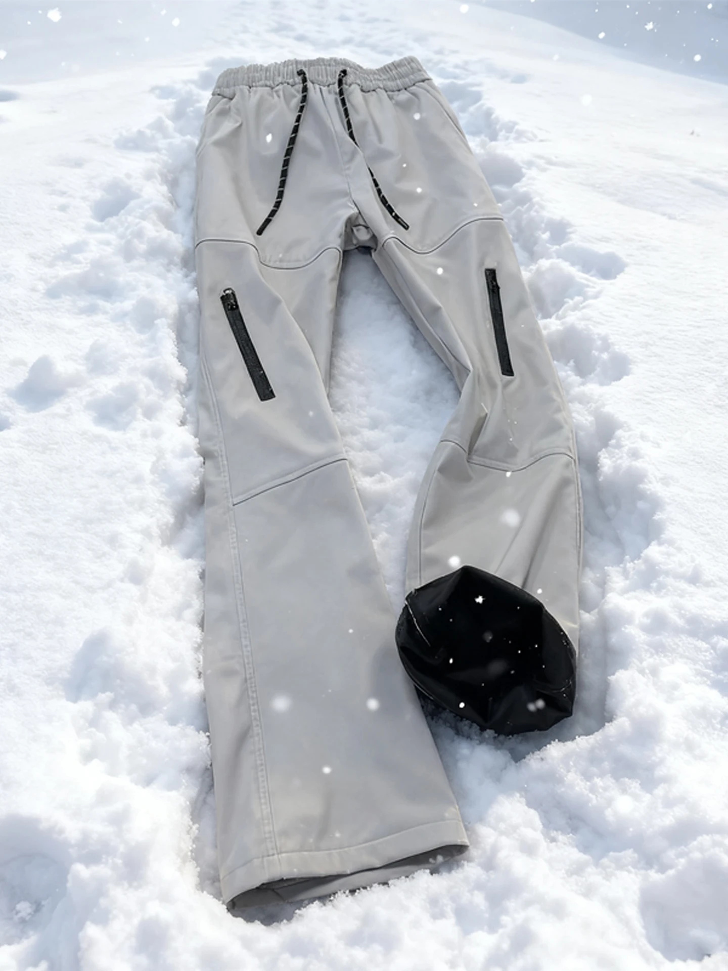 الرجال في الهواء الطلق السراويل Fce اصطف لينة ell يندبروف للماء الخريف الشتاء ملابس العمل بنطلون مستقيم الساق سستة #3