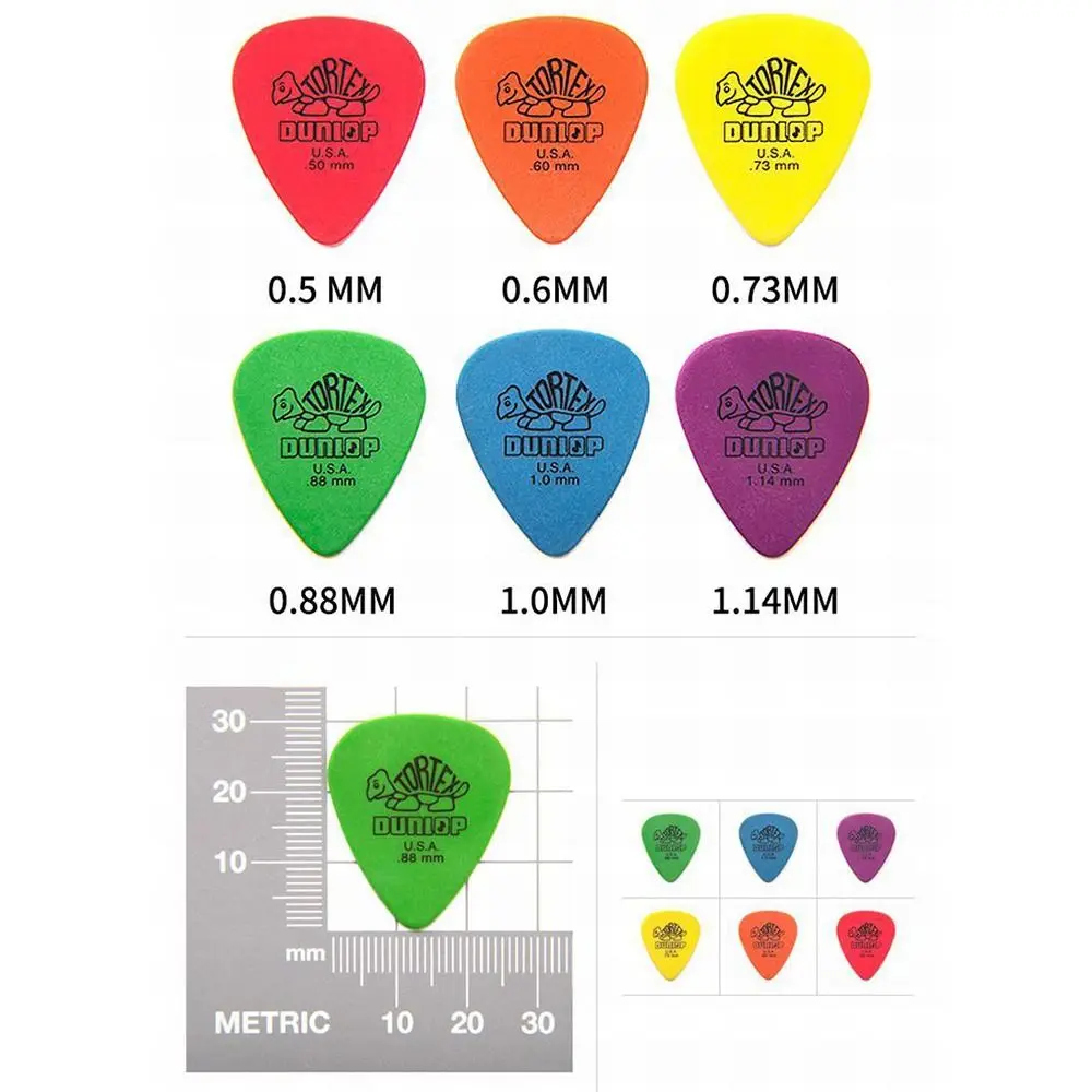 10Pcs ABS Material Multicolors 0.5mm/0.6mm/0.73mm/0.88mm/1.0mm/1.14mm Triangle Picks Guitar Accessories Music Picks Guitar Picks