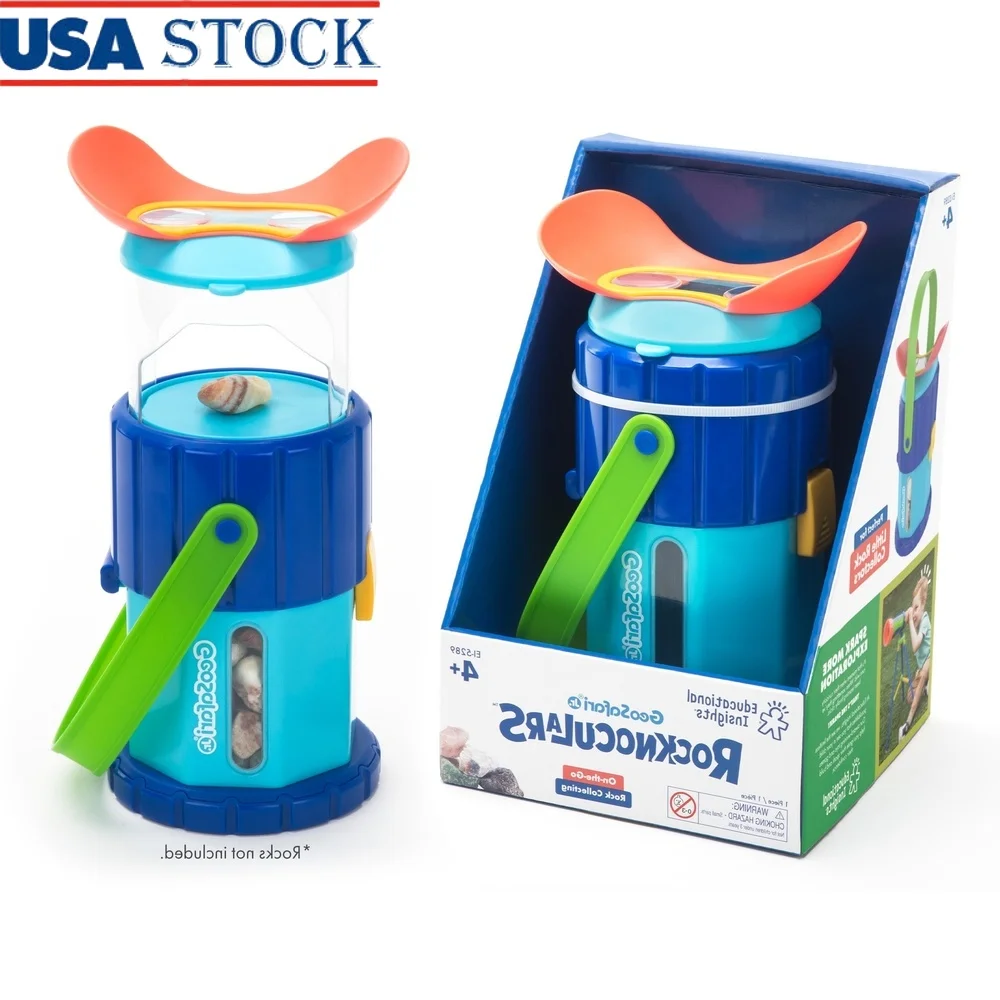 

Kids Rock Microscope STEM Toy Rocknoculars 3x Magnification Explore Nature Collect Observe Rocks Gems Plants Includes Guide