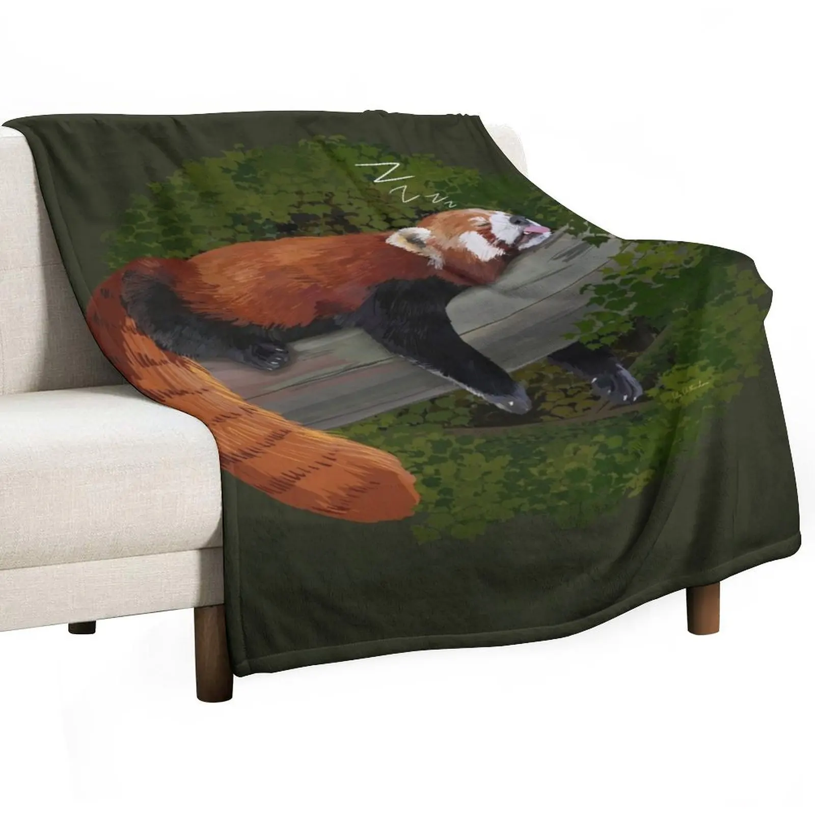 

Sleepy Red Panda Throw Blanket Fashion Sofas Single Beautifuls warm for winter Blankets