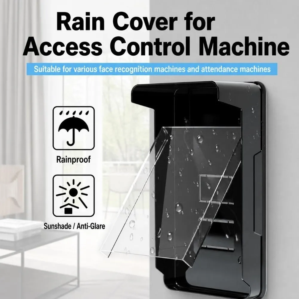 Outdoor Waterproof Cover with Transparent Panel Rain Proof Doorbell Cover Biometric Face Protection Shell