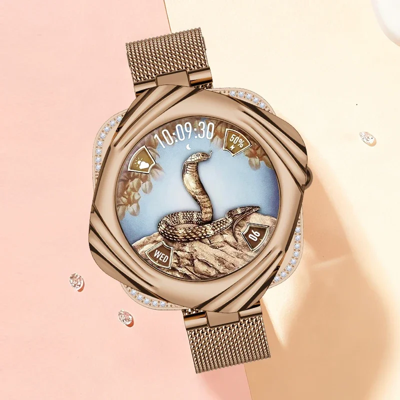 

Women Smart Watch AMOLED 1.09 inch Health Monitoring Smartwatch Girl Present for Girlfriend Bluetooth Call Fitness Waterproof