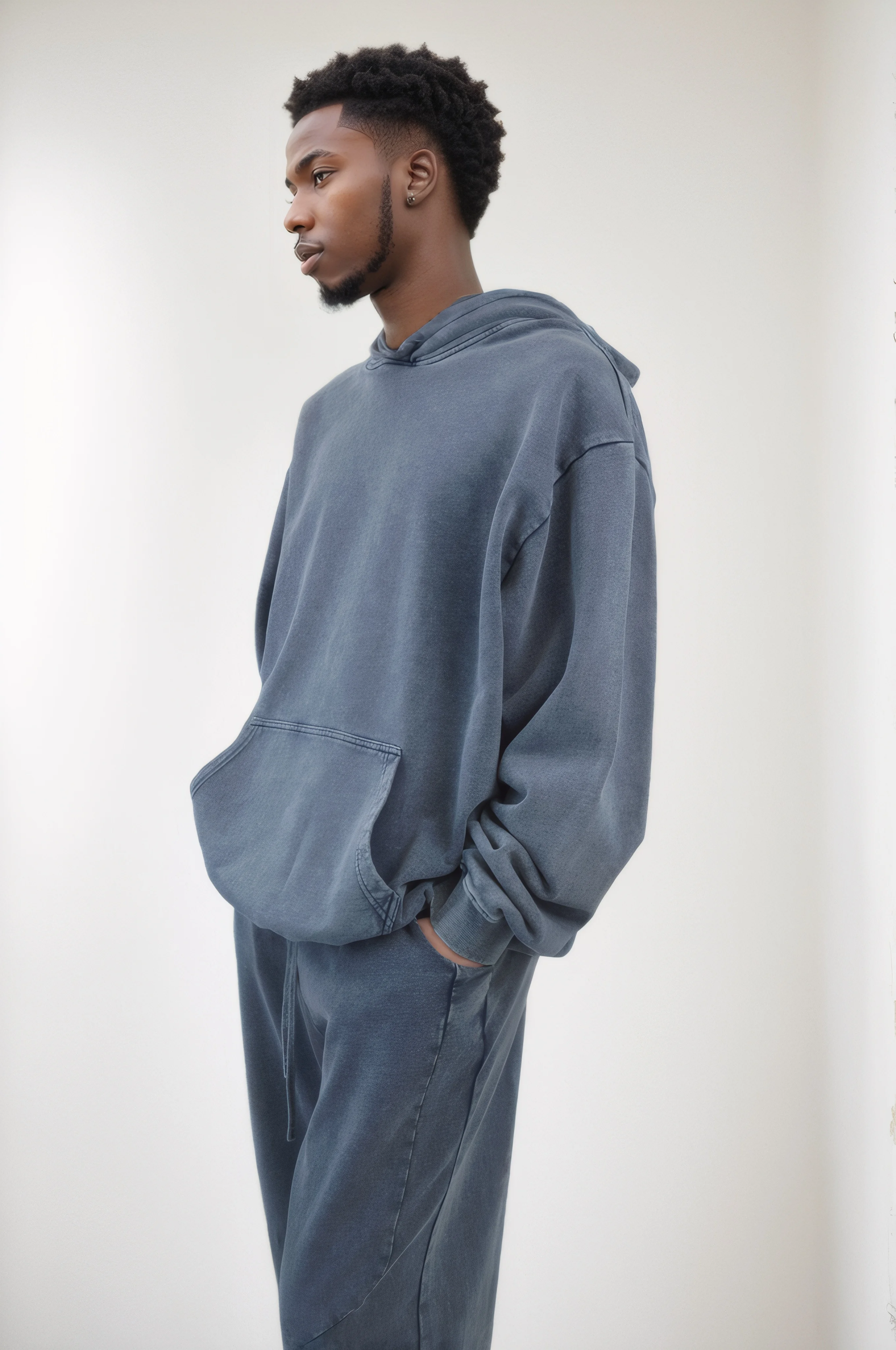 High End Y2k New In Hoodies & Sweatshirts Men's Denim Long Sleeve Streetwear Pullover Hooded Hoodie Outdoor Casual Solid Tops
