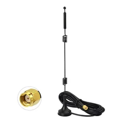 Dual Band Long Range WiFi Antenna 9dbi 2.4GHZ 5GHZ 5.8GHZ RP-SMA Connector with Magnetic Base for IP Camera WiFi Router Computer