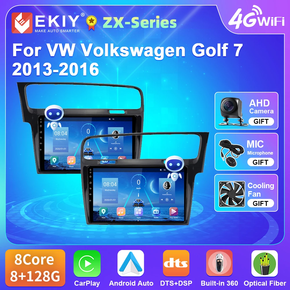 

EKIY Android 10 For VW Volkswagen Golf 7 2013-2016 Car Radio 4G WIFI DSP Player Carplay DSP GPS Navigation No DVD 2 Din