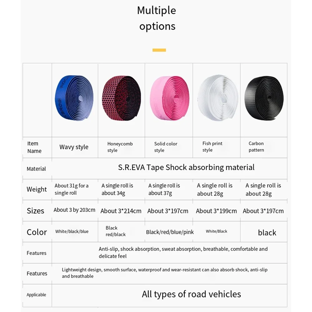 ROCKBROS Bicycle Handle Bar Tape EVA PU Anti-slip Shock Straps Absorption Durable Damping Road MTB Cycling Accessories‌ - view 5