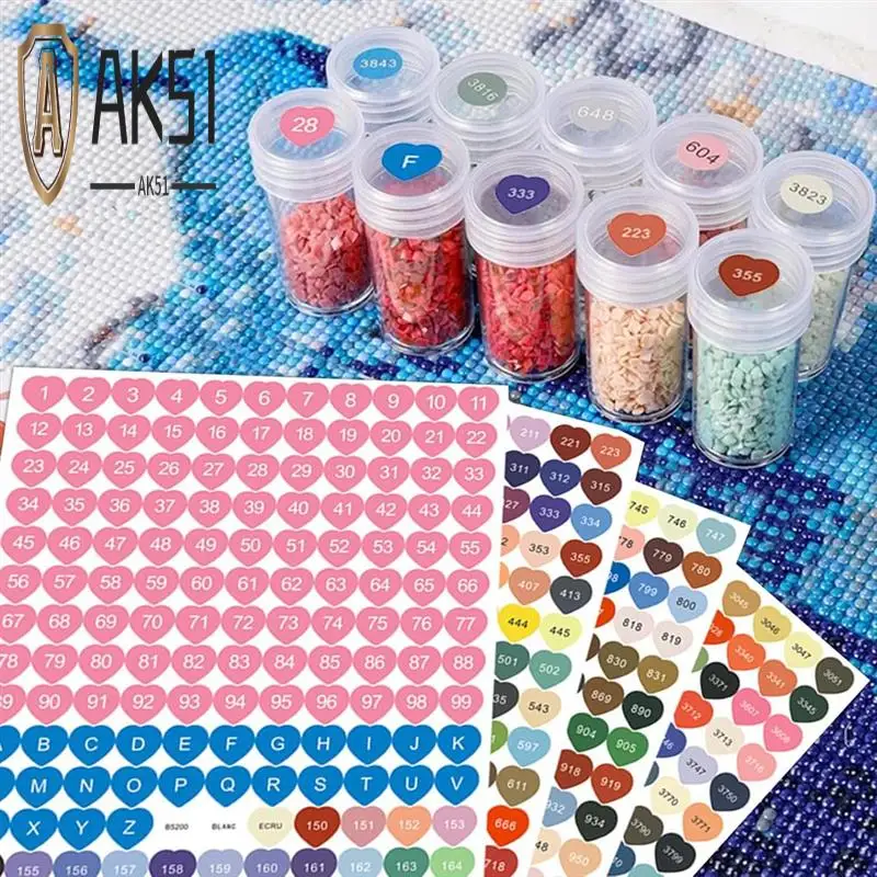 

AK51-Набор этикеток с наклейками, наклейки с цветными номерами, наклейки с этикетками в коробке для хранения с бриллиантами