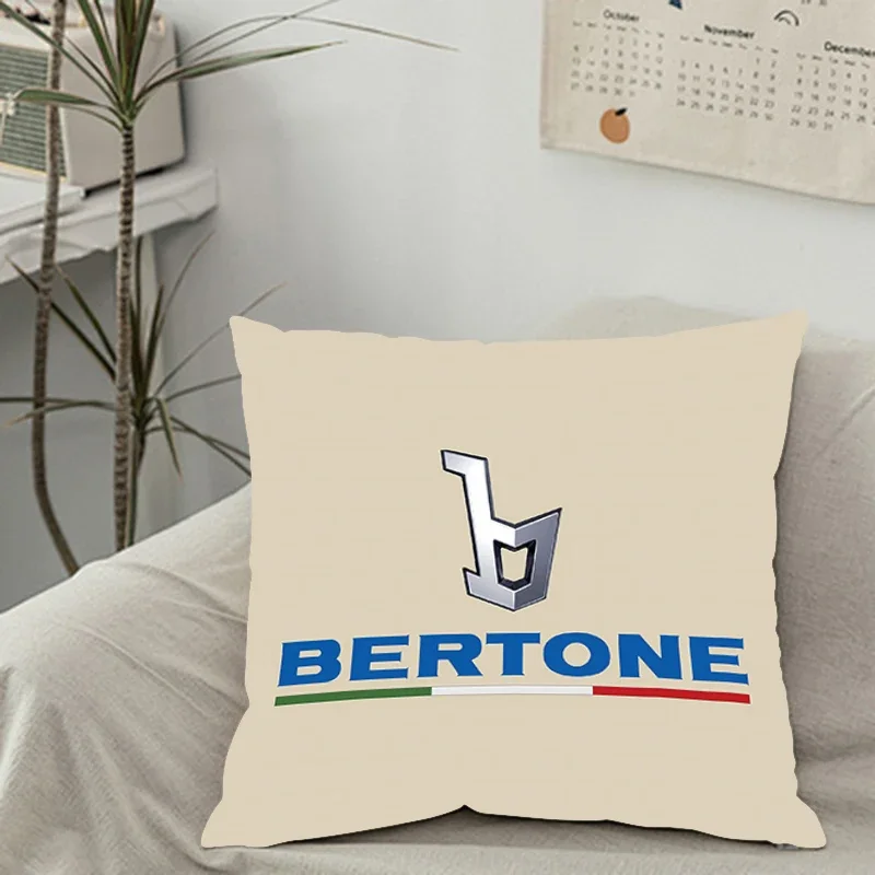 

Funda de almohada cuadrada con logotipo de coche, cubierta de almohada con logotipo de b-bertones para habitación, dormitorio