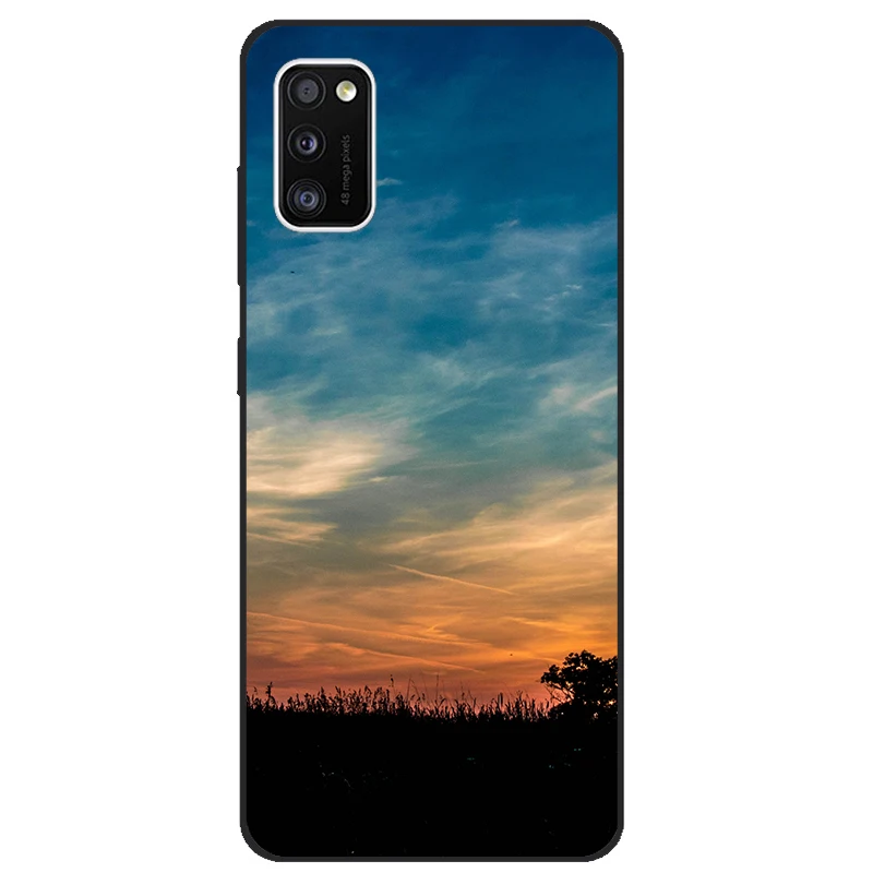 Samsung Galaxy A41 A 41 SM-A415F ブラック用スマホケース、Samsung Galaxy A41用ソフトTPUバックカバーシリコンケース