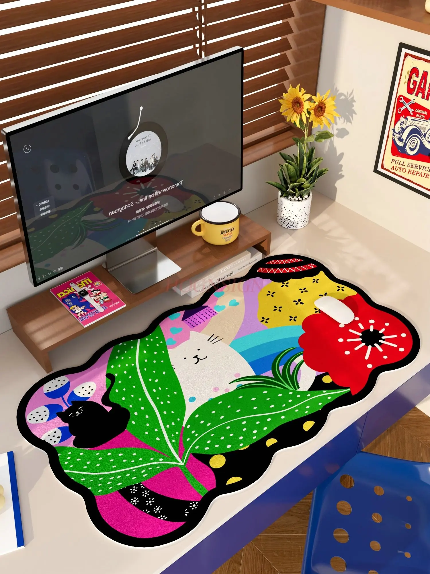 1pcs Mouse pad, computer desk pad, cartoon office desk pad, cute student desk pad, waterproof tablecloth