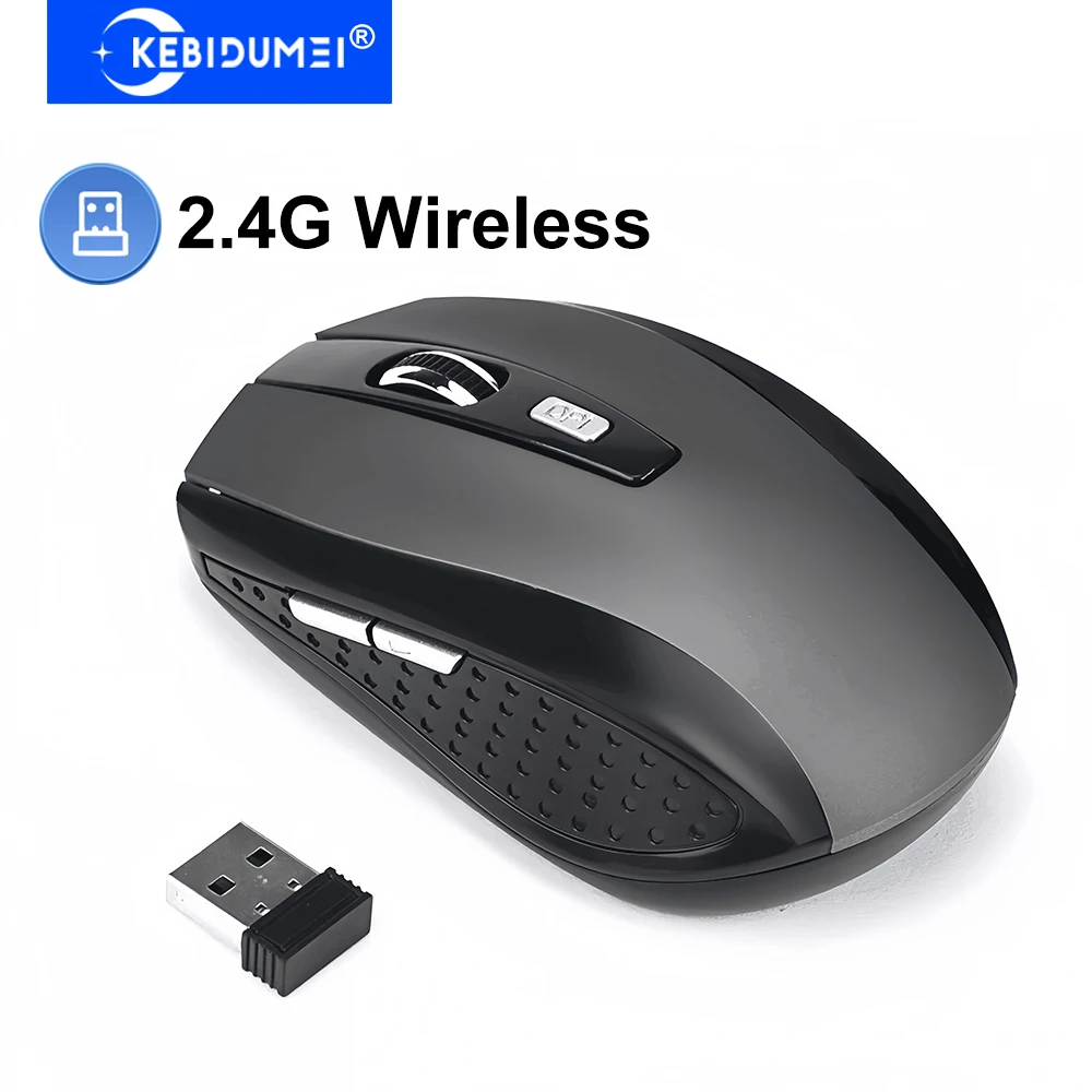 Mouse sem fio 2.4g, 6 botões, clique silencioso, mouse para jogos, escritório, ergonômico, óptico, mouse de escritório para pc, laptop, macbook