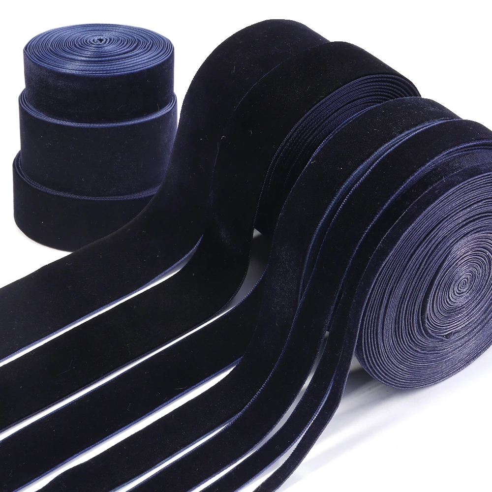 5-10Yards Dark Blue Velvet Ribbon Christmas Lace Ribbons Wholesale Gift Wrapping Decoration Handmade Holiday Party Decoration view 6